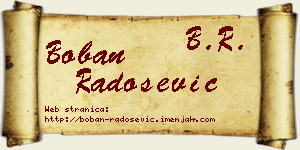 Boban Radošević vizit kartica